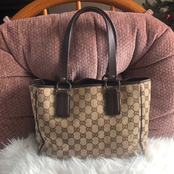 Gucci Handbags - GUCCI GG Canvas Tote Handbag Small